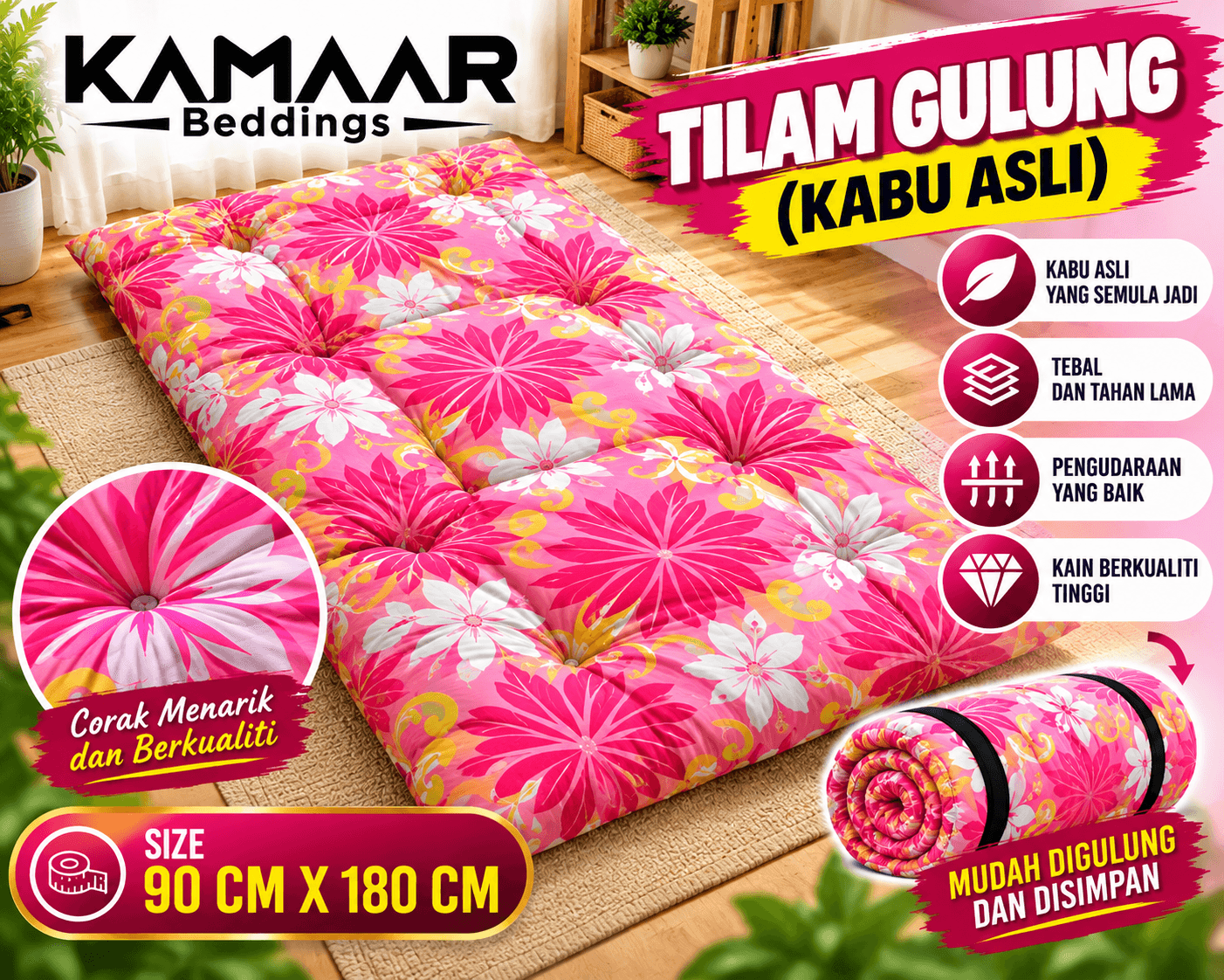 Tilam & Bantal Kekabu Asli Buatan Tempatan
